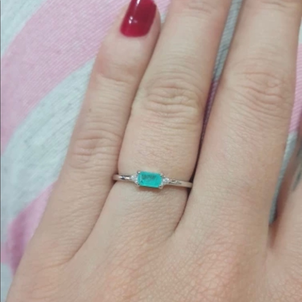 New 925 Sterling Silver Paraiba Tourmaline Ring - Picture 5 of 6